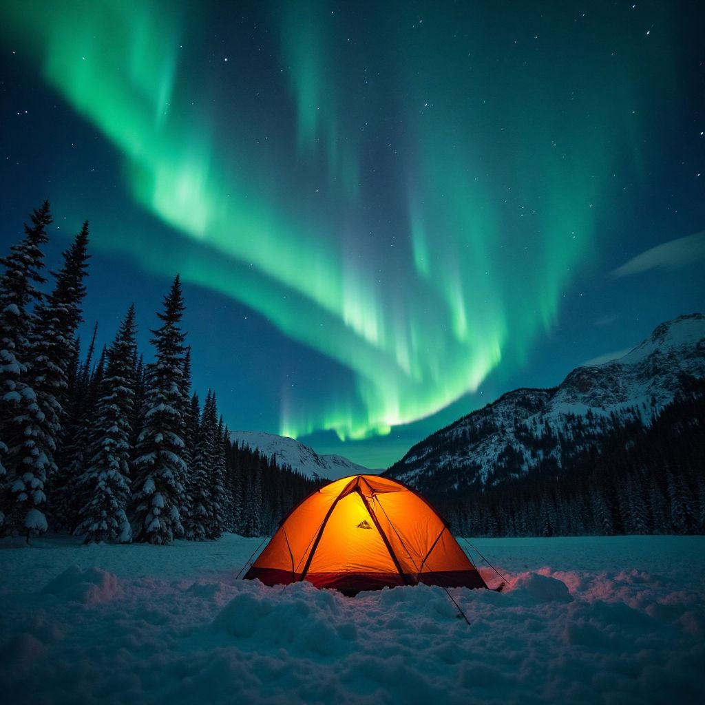 Camping Under Northern Lights